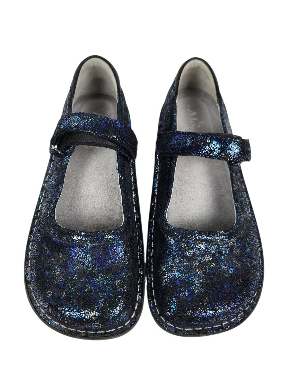 Alegria By PG Lite Belle Blue Iridescent Mary Jane Loafer Womens Size 40 Size 10